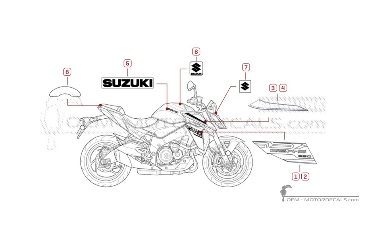 Decals for Suzuki GSXS950 2026 • Suzuki OEM Decals