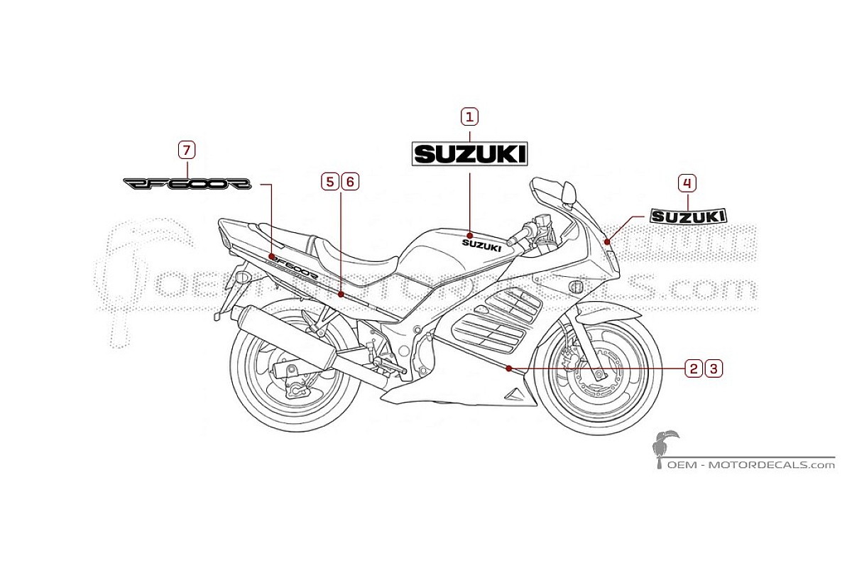 Naklejki do Suzuki RF600R 1993 • Suzuki Naklejki OEM