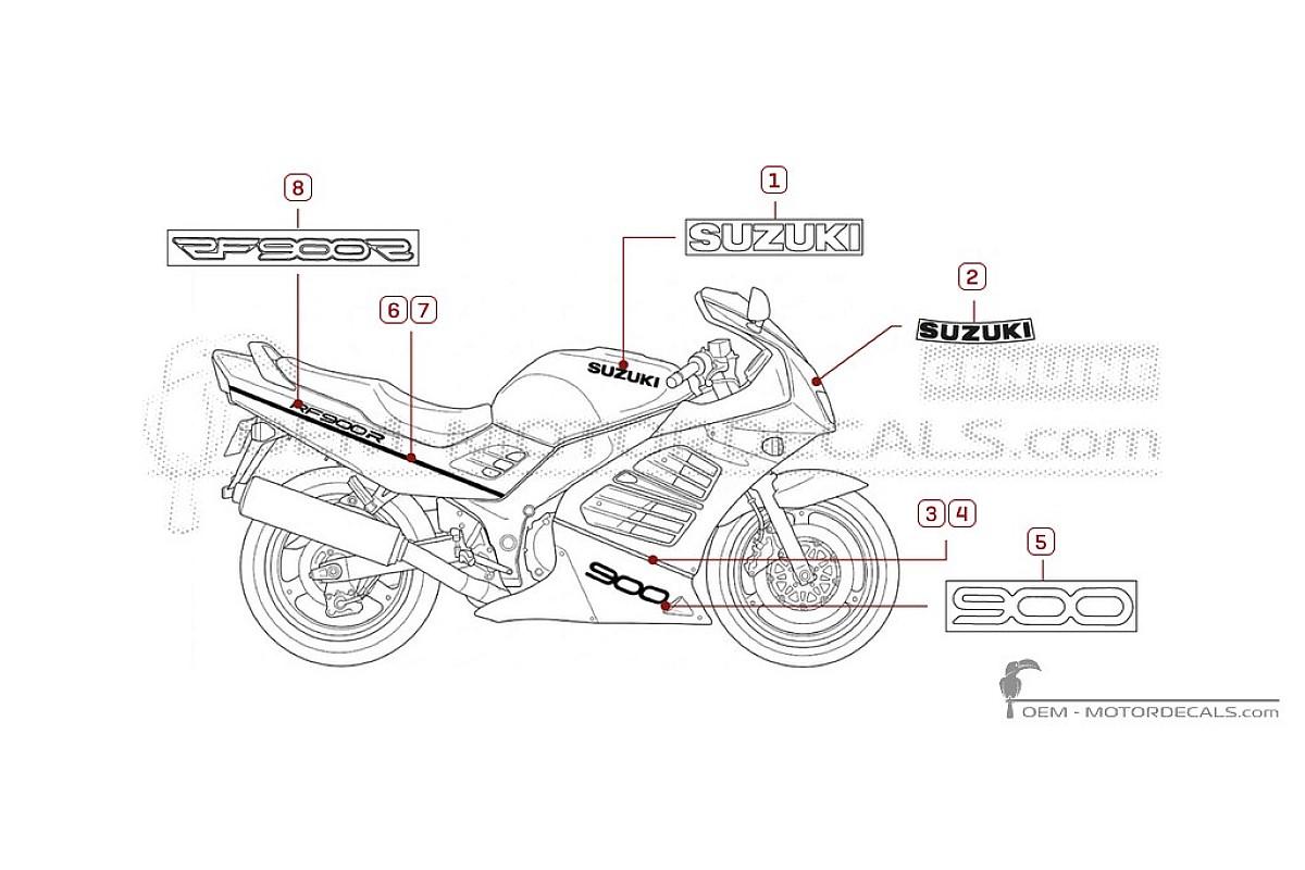 Adesivi per Suzuki RF900R 1994 • Suzuki Adesivi OEM