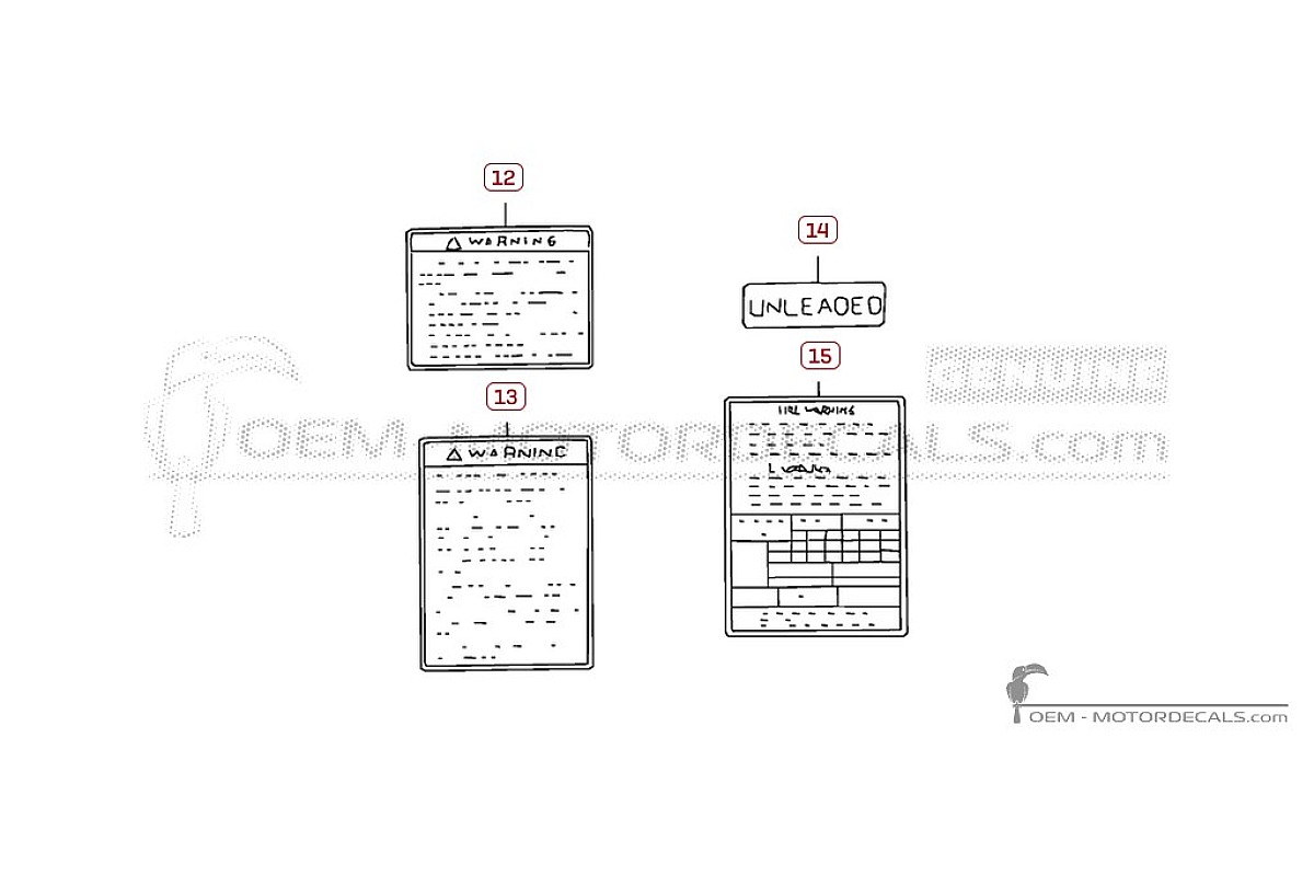 Stickers voor Waarschuwingslabels • Suzuki OEM Stickers