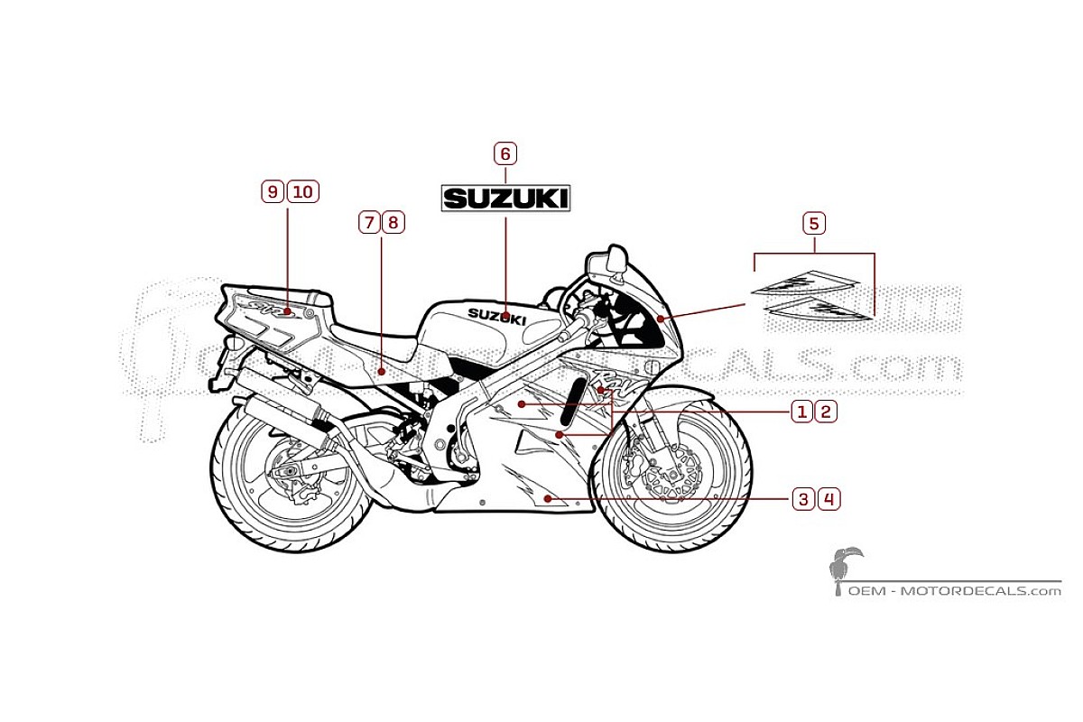 Pegatinas para Suzuki RGV250 1993 • Suzuki Pegatinas OEM