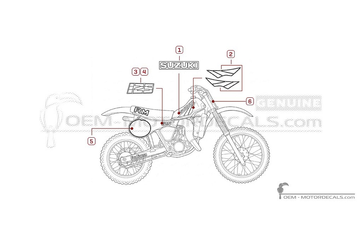 Aufkleber für Suzuki RM125 1983 • Suzuki OEM-Aufkleber