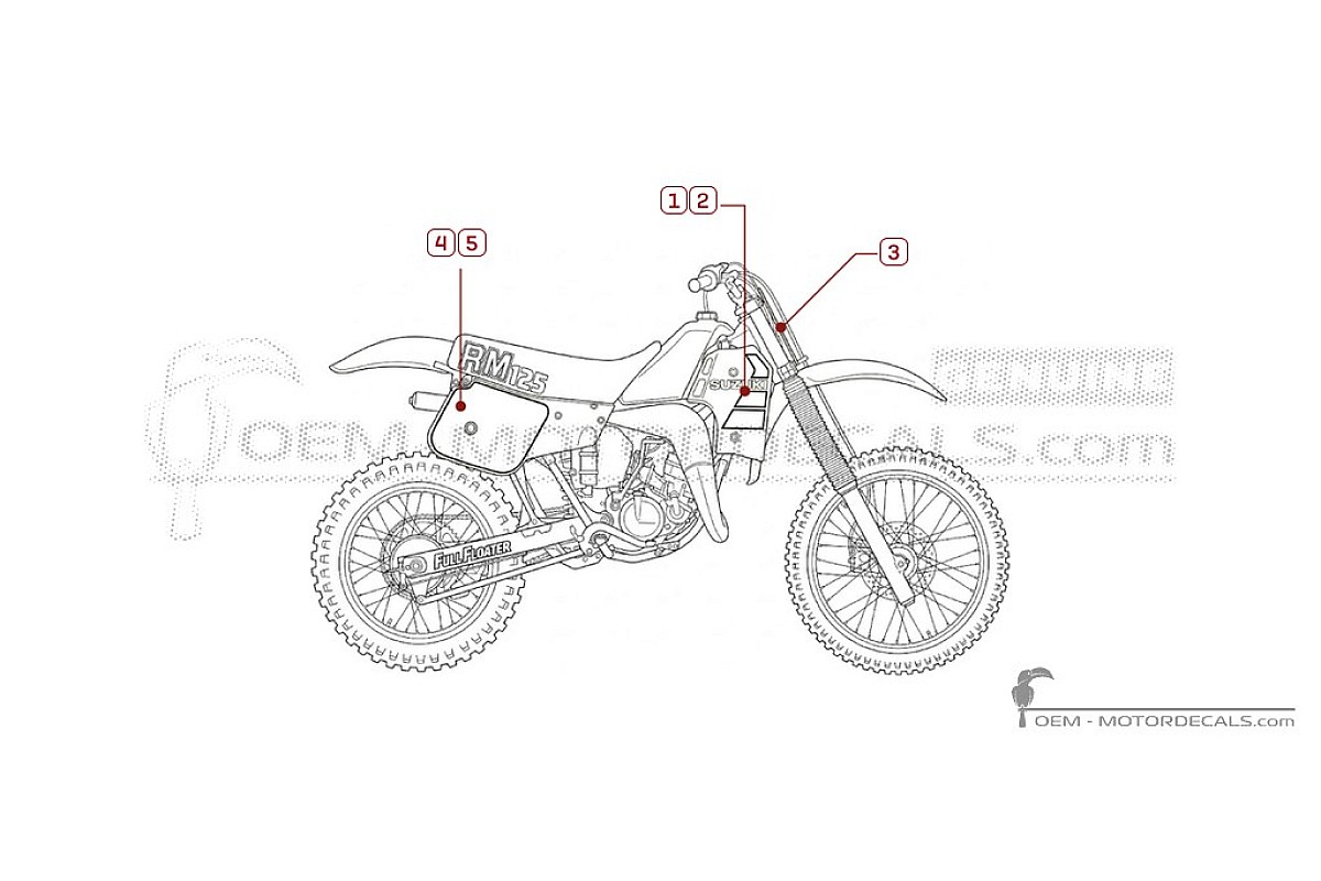 Adesivi per Suzuki RM125 1984 • Suzuki Adesivi OEM