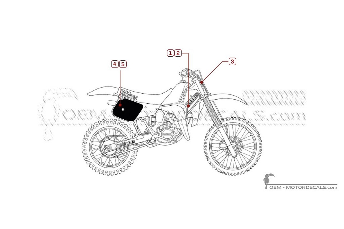 Adesivi per Suzuki RM125 1985 • Suzuki Adesivi OEM