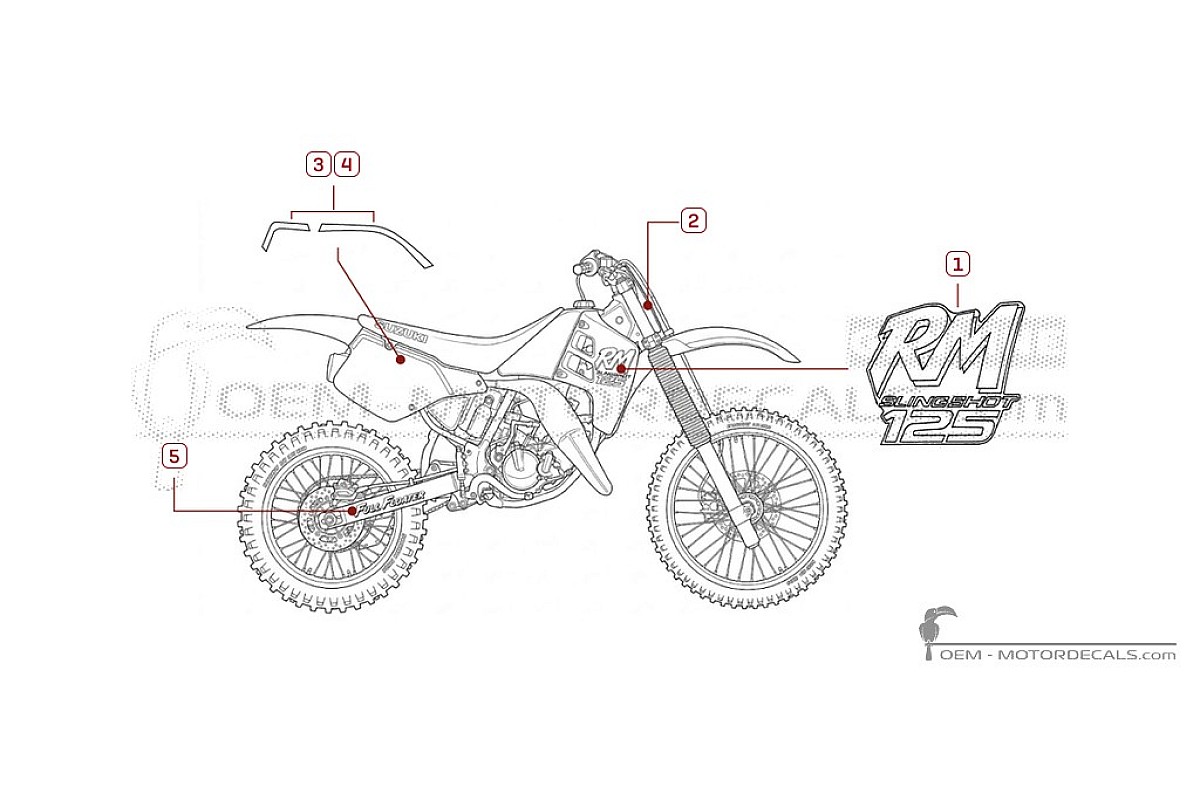 Decals for Suzuki RM125 1989 • Suzuki OEM Decals