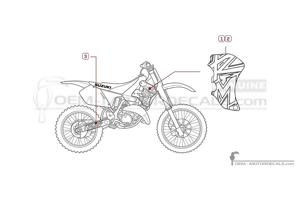 Decals for Suzuki RM125 1997 • Suzuki OEM Decals