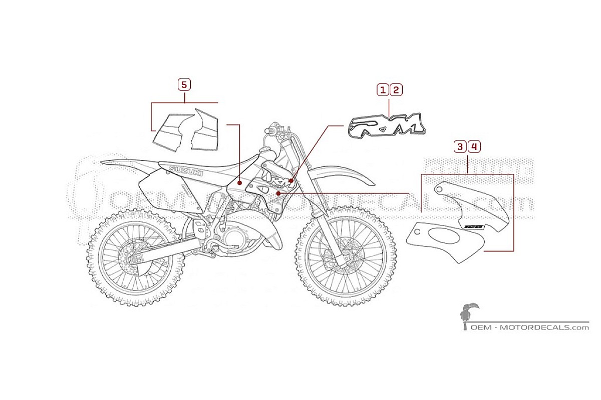 Adesivi per Suzuki RM125 1998 • Suzuki Adesivi OEM