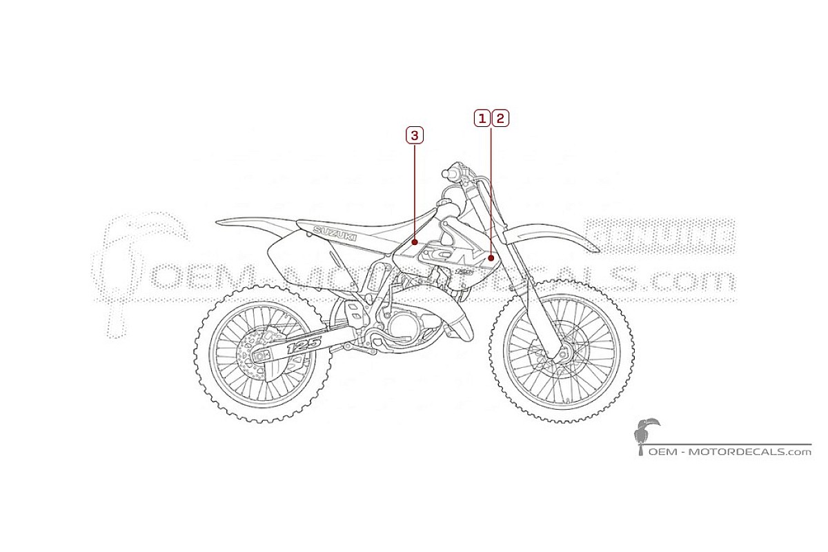 Aufkleber für Suzuki RM125 1999 • Suzuki OEM-Aufkleber