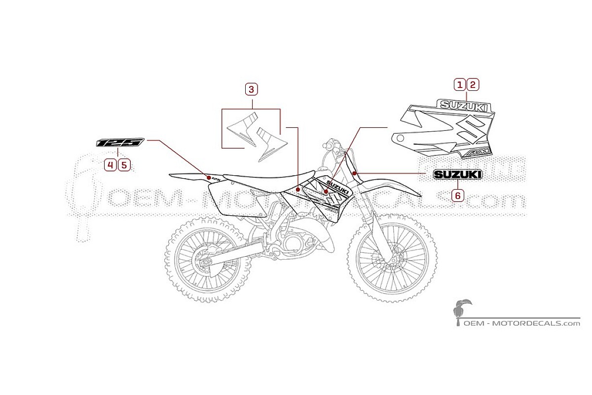 Aufkleber für Suzuki RM125 2002 • Suzuki OEM-Aufkleber