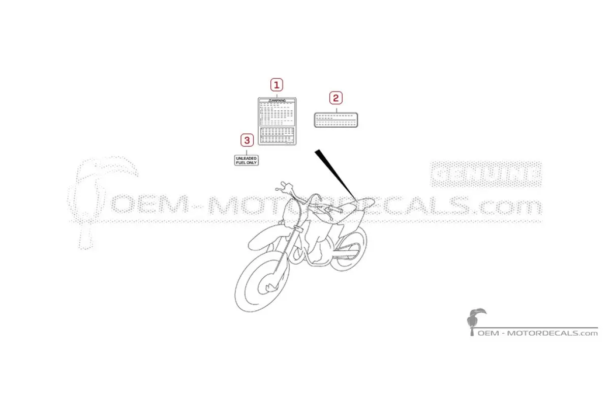 Étiquettes d'avertissement pour RM125 2008 • Suzuki Autocollants OEM