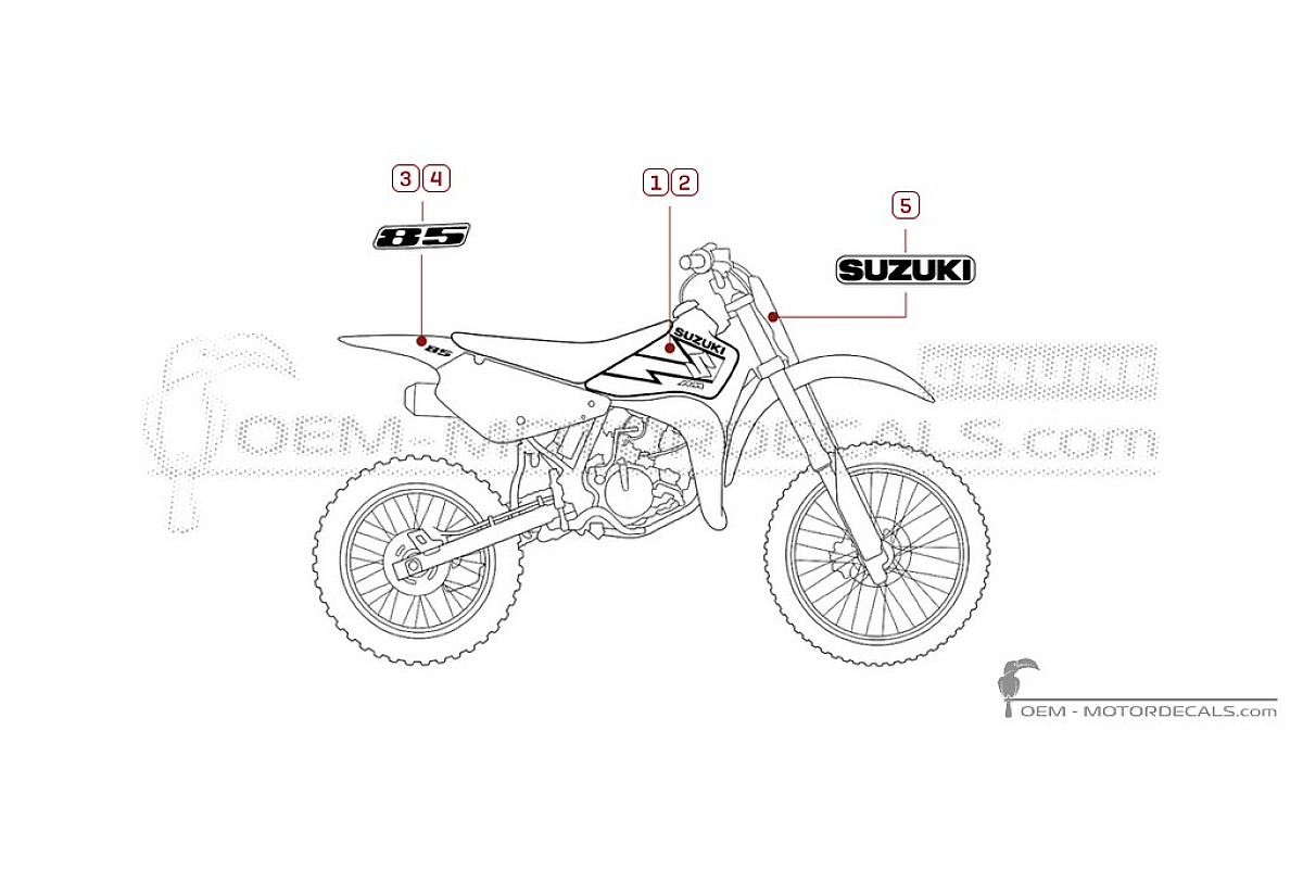 Decals for Suzuki RM85 2003 • Suzuki OEM Decals