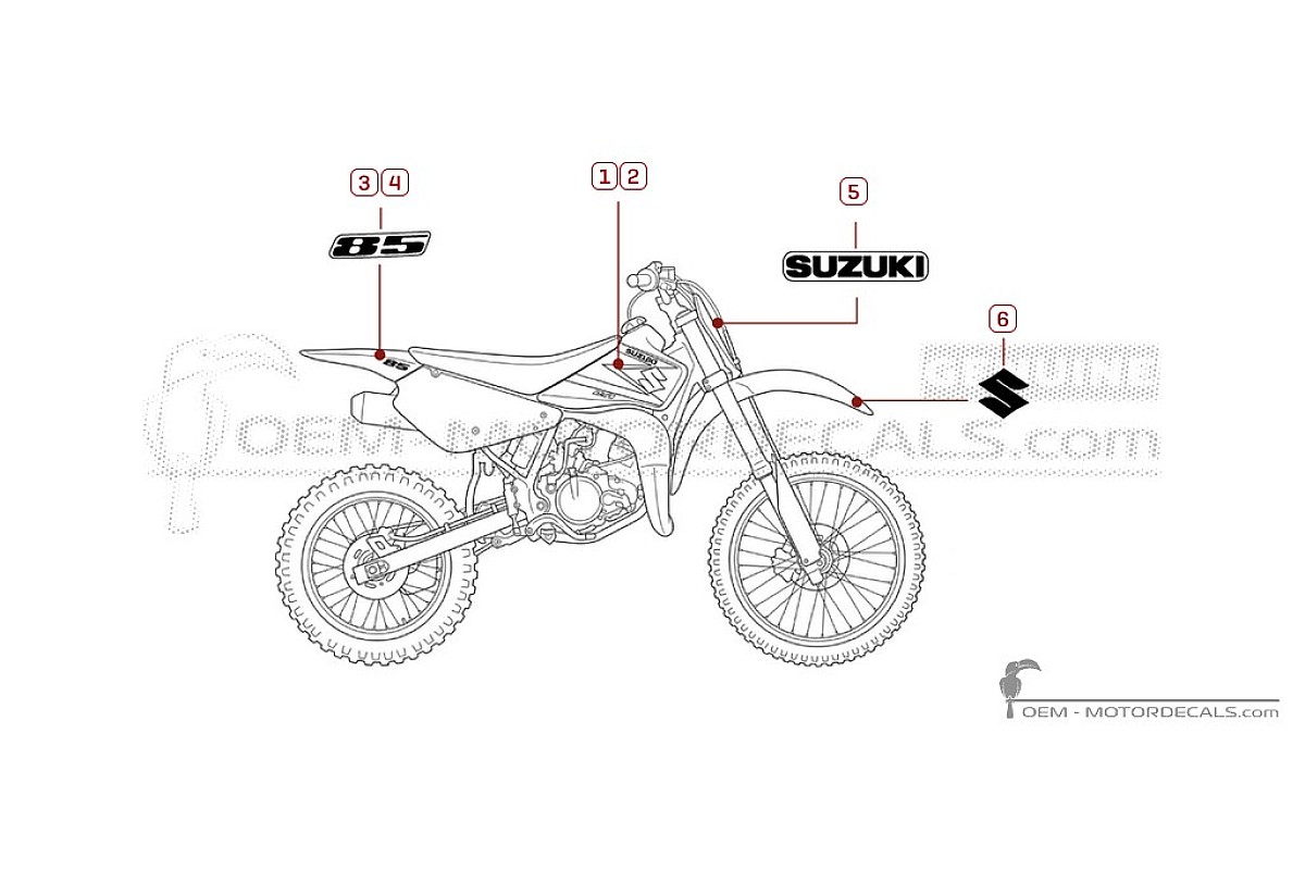 Pegatinas para Suzuki RM85 2004 • Suzuki Pegatinas OEM