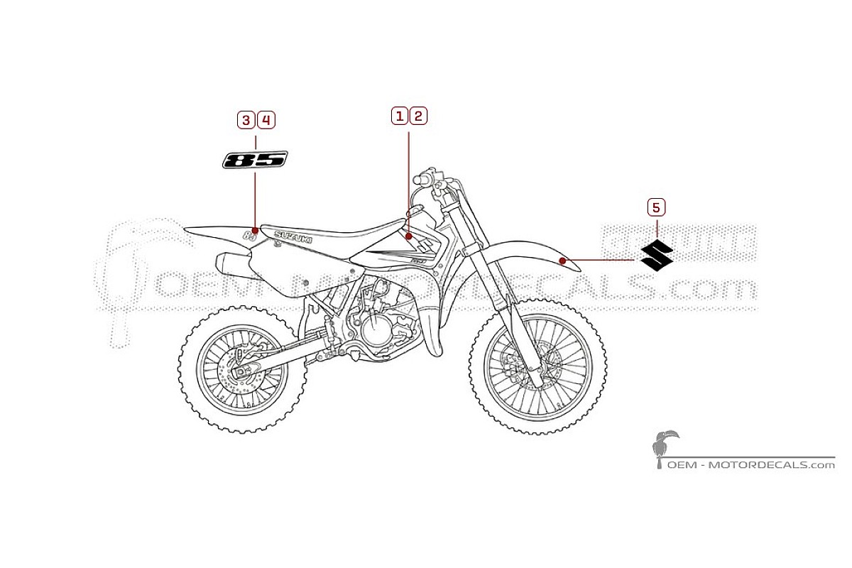 Adesivi per Suzuki RM85 2005 • Suzuki Adesivi OEM