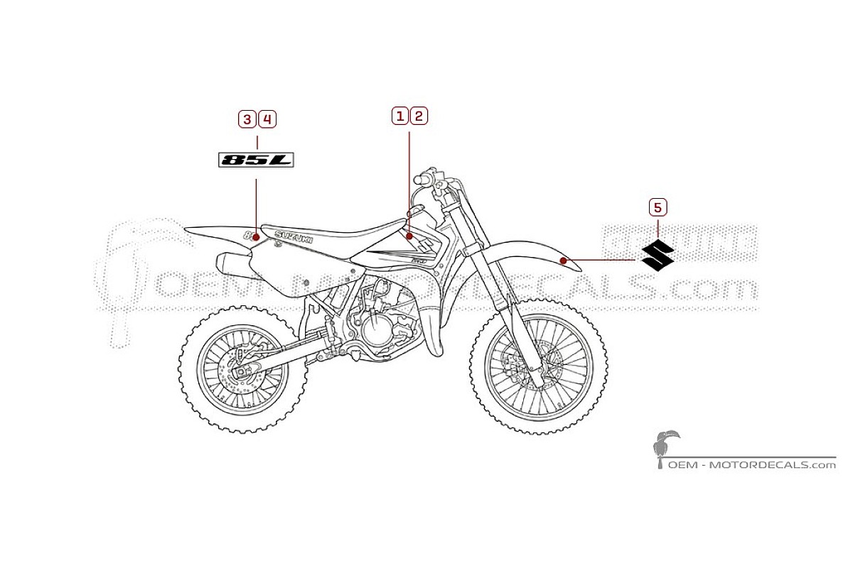 Adesivi per Suzuki RM85 L 2005 • Suzuki Adesivi OEM