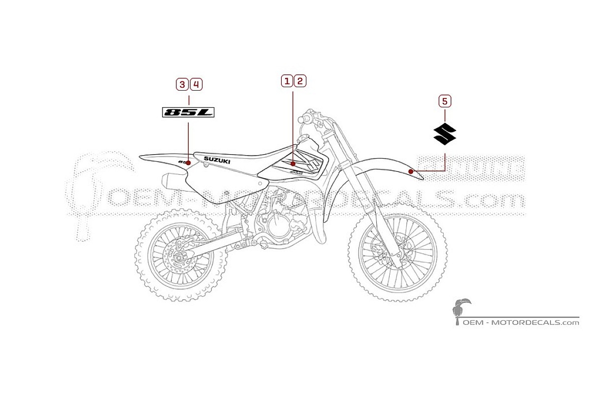 Naklejki do Suzuki RM85 L 2006 • Suzuki Naklejki OEM