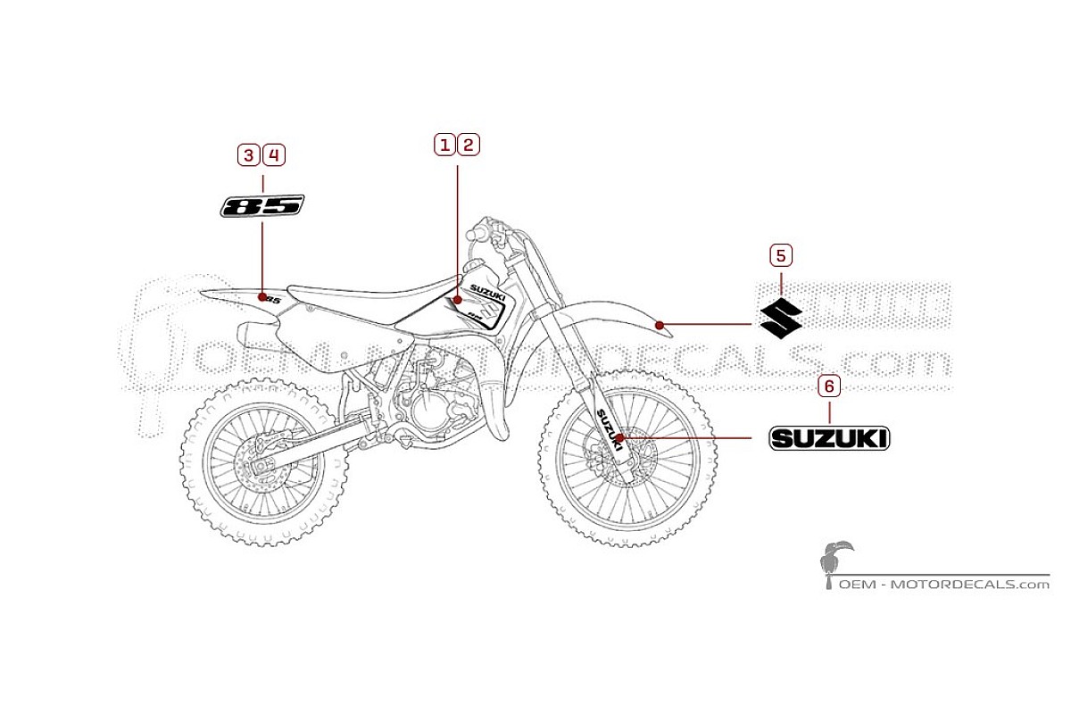 Aufkleber für Suzuki RM85 2007 • Suzuki OEM-Aufkleber