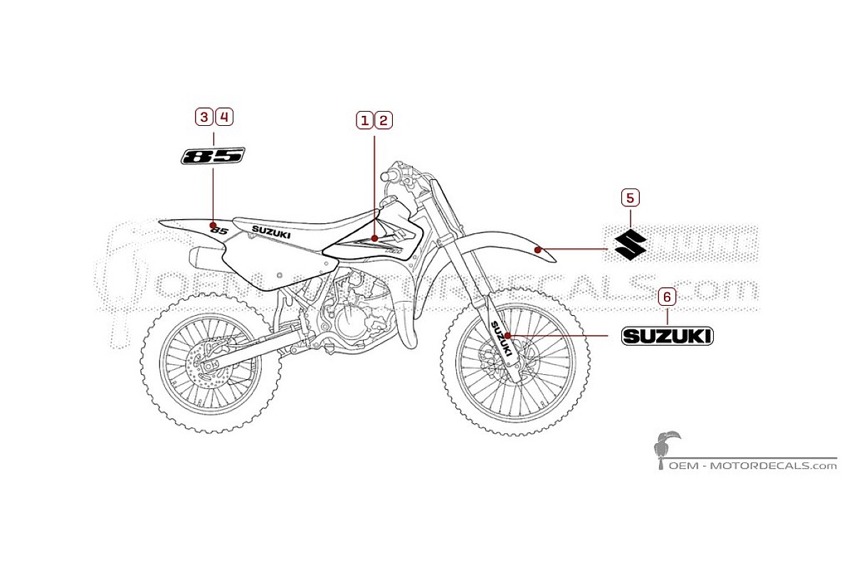 Naklejki do Suzuki RM85 2008 • Suzuki Naklejki OEM