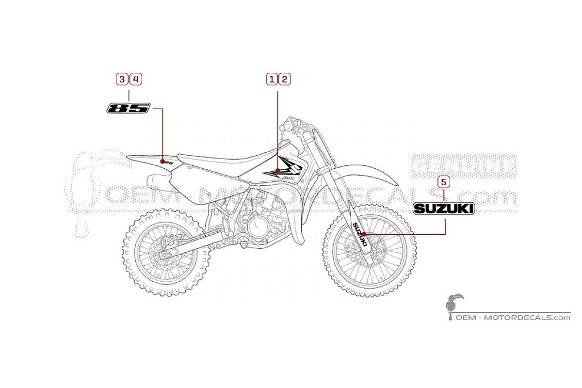 Decals for Suzuki RM85 2014 • Suzuki OEM Decals