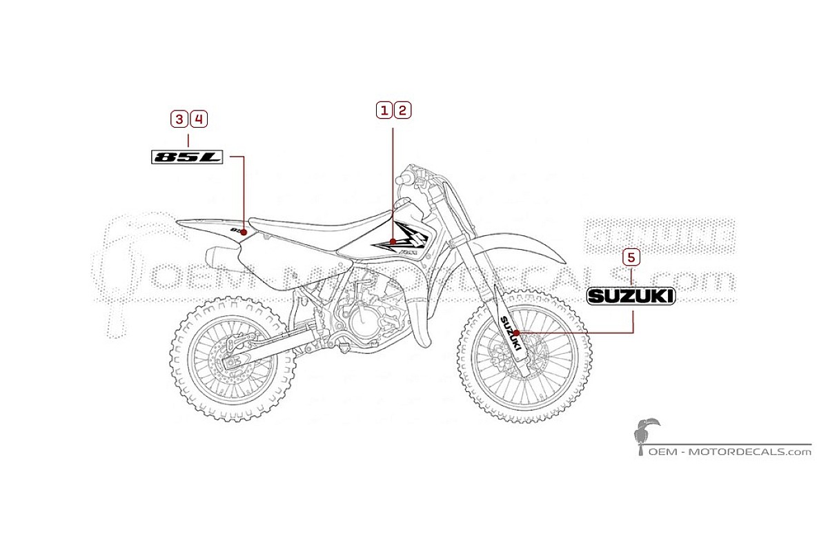 Adesivi per Suzuki RM85 L 2014 • Suzuki Adesivi OEM
