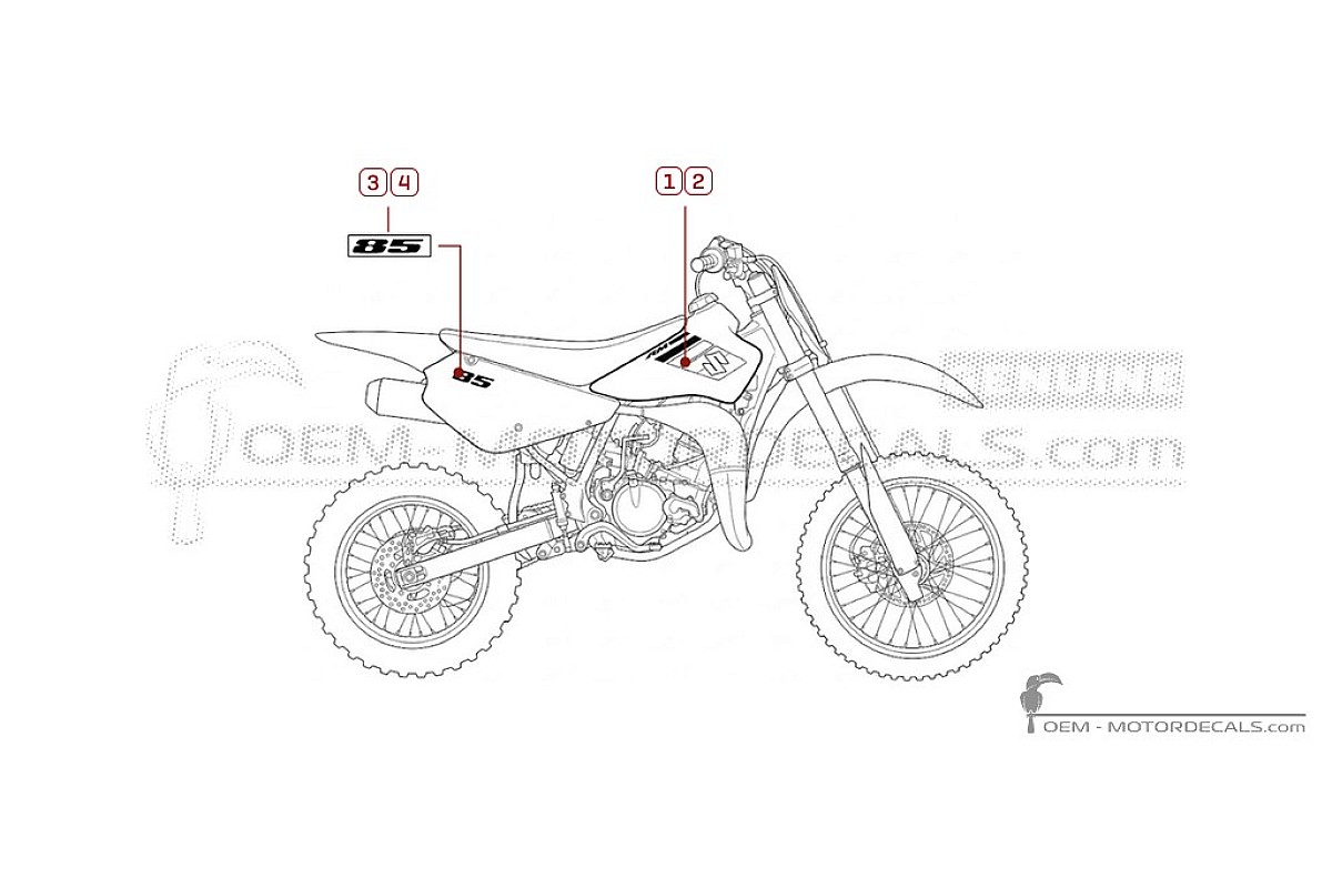Decals for Suzuki RM85 2017 • Suzuki OEM Decals