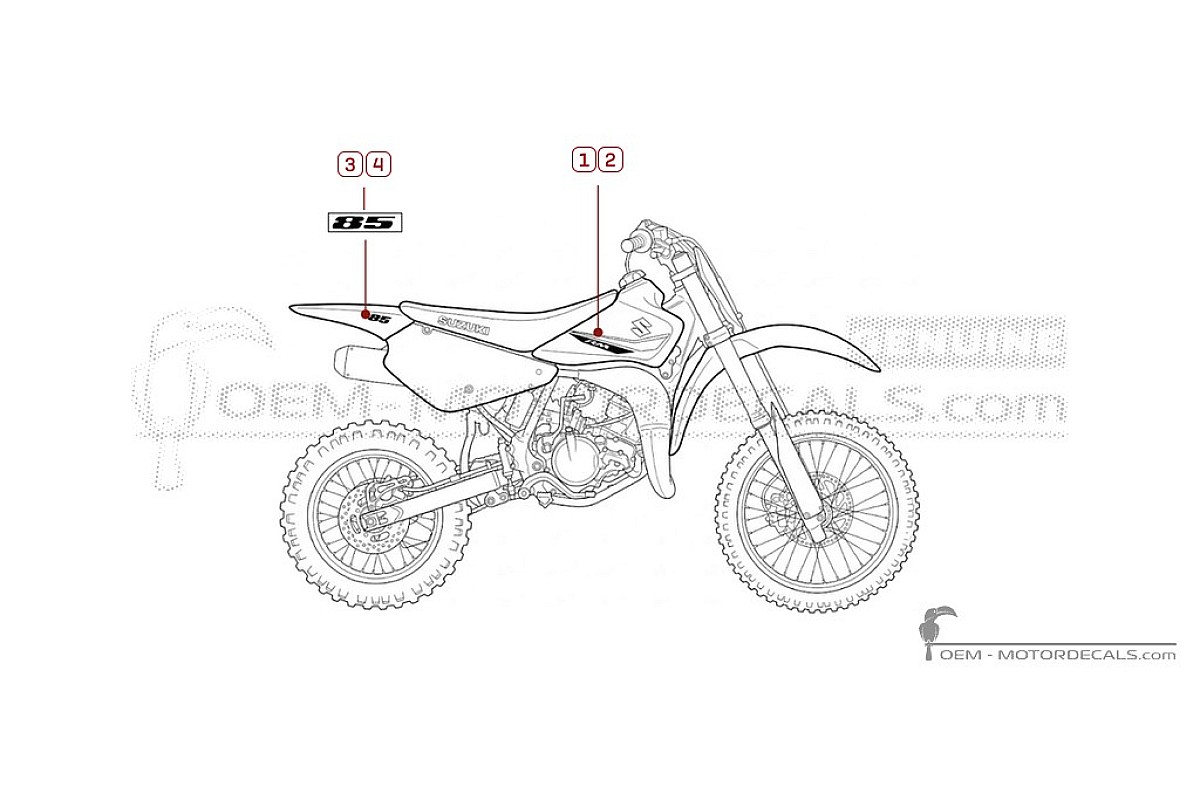 Decals for Suzuki RM85 2018 • Suzuki OEM Decals