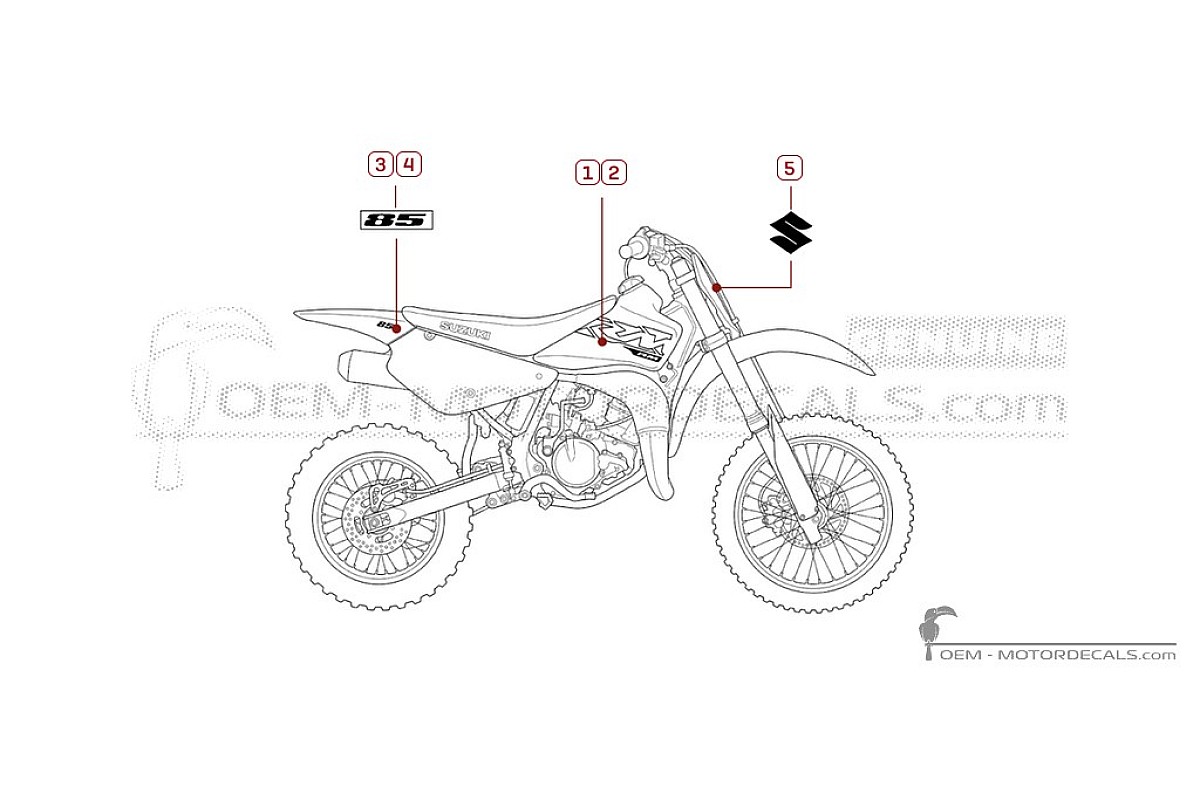 Aufkleber für Suzuki RM85 2022 • Suzuki OEM-Aufkleber