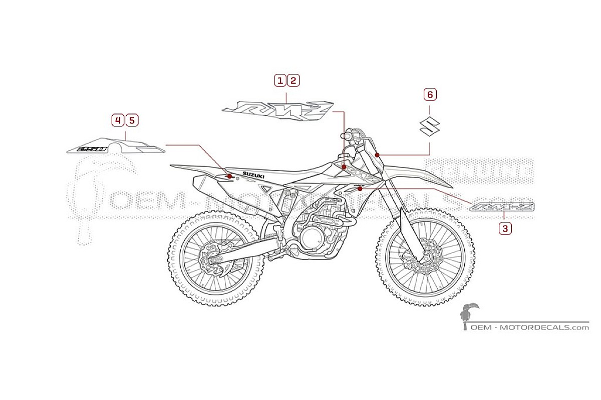 Aufkleber für Suzuki RM-Z250 2021 • Suzuki OEM-Aufkleber