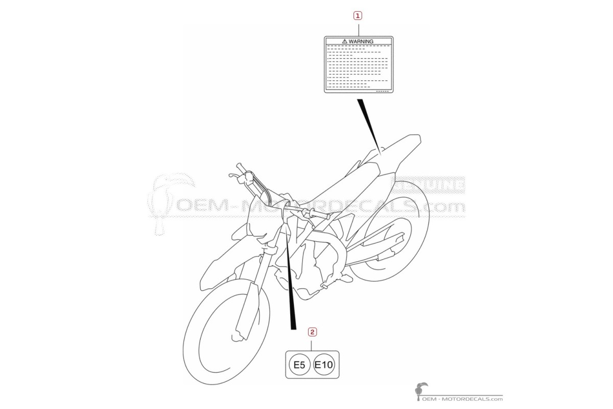 Autocollants pour Étiquettes d'avertissement • Suzuki Autocollants OEM