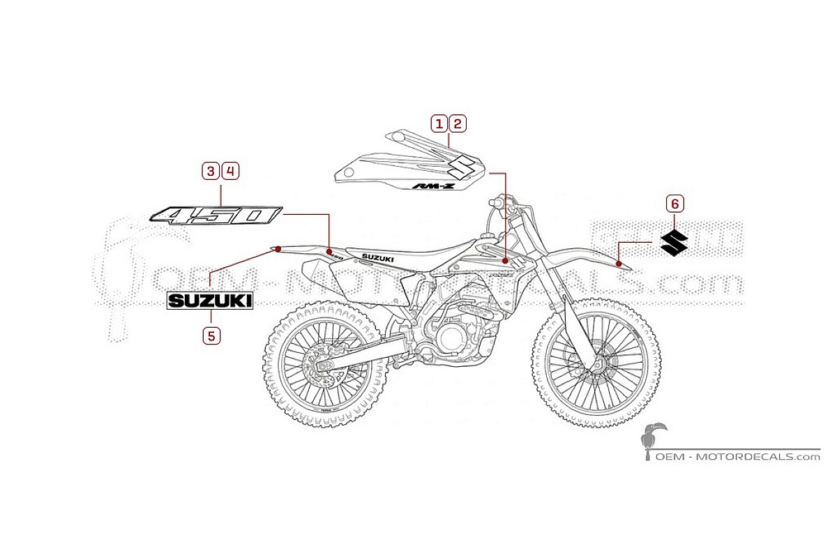 Naklejki do Suzuki RM-Z450 2006 • Suzuki Naklejki OEM