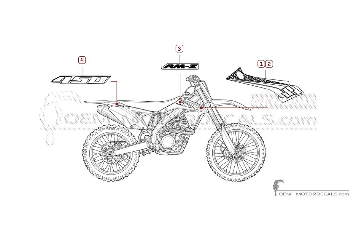 Decals for Suzuki RM-Z450 2016 • Suzuki OEM Decals