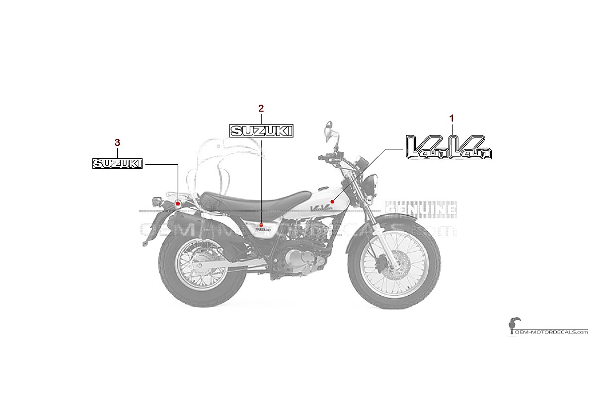 Naklejki do Suzuki RV125 VANVAN 2003 - Srebrny • Suzuki Naklejki OEM