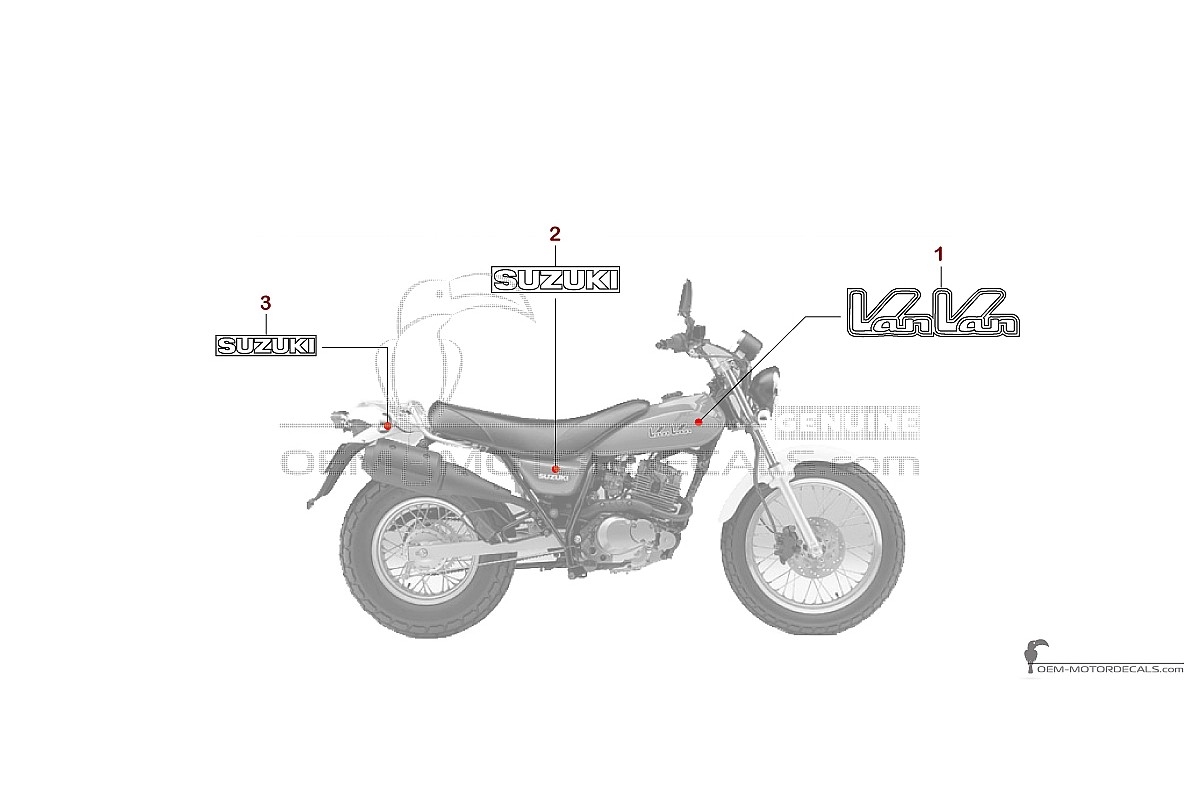 Adesivi per Suzuki RV125 VANVAN 2004 - Blu • Suzuki Adesivi OEM