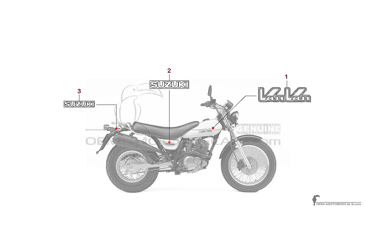 Naklejki do Suzuki RV125 VANVAN 2004 - Srebrny • Suzuki Naklejki OEM