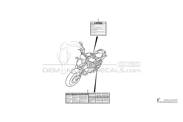 Suzuki SFV650 GLADIUS - Vorsichtsetiketten