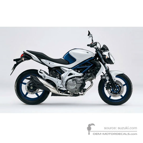 Stickers voor Suzuki SFV650 GLADIUS 2010 - Blauw Wit • Suzuki OEM Stickers