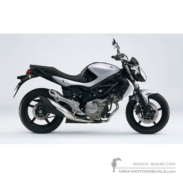 Stickers voor Suzuki SFV650 GLADIUS 2011 - Zilver • Suzuki OEM Stickers