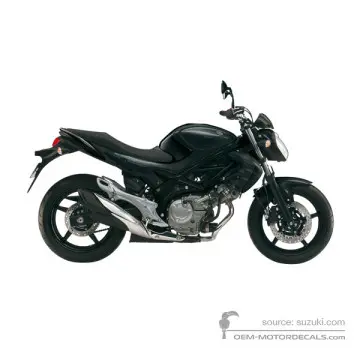 Suzuki SFV650 GLADIUS 2013 - Czarny - Mat Black Metallic No.2 / Gloss Black