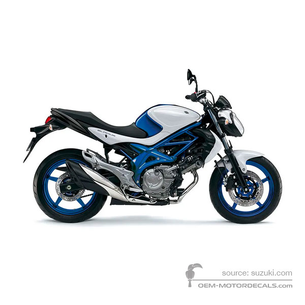 Decals for Suzuki SFV650 GLADIUS 2015 - Blue White • Suzuki OEM Decals