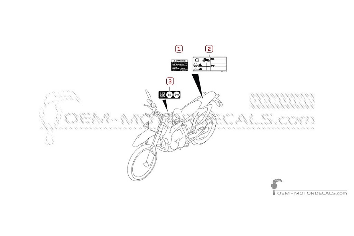 Etichette di avvertenza per Suzuki DR-Z4SM 2026 • Suzuki Adesivi OEM