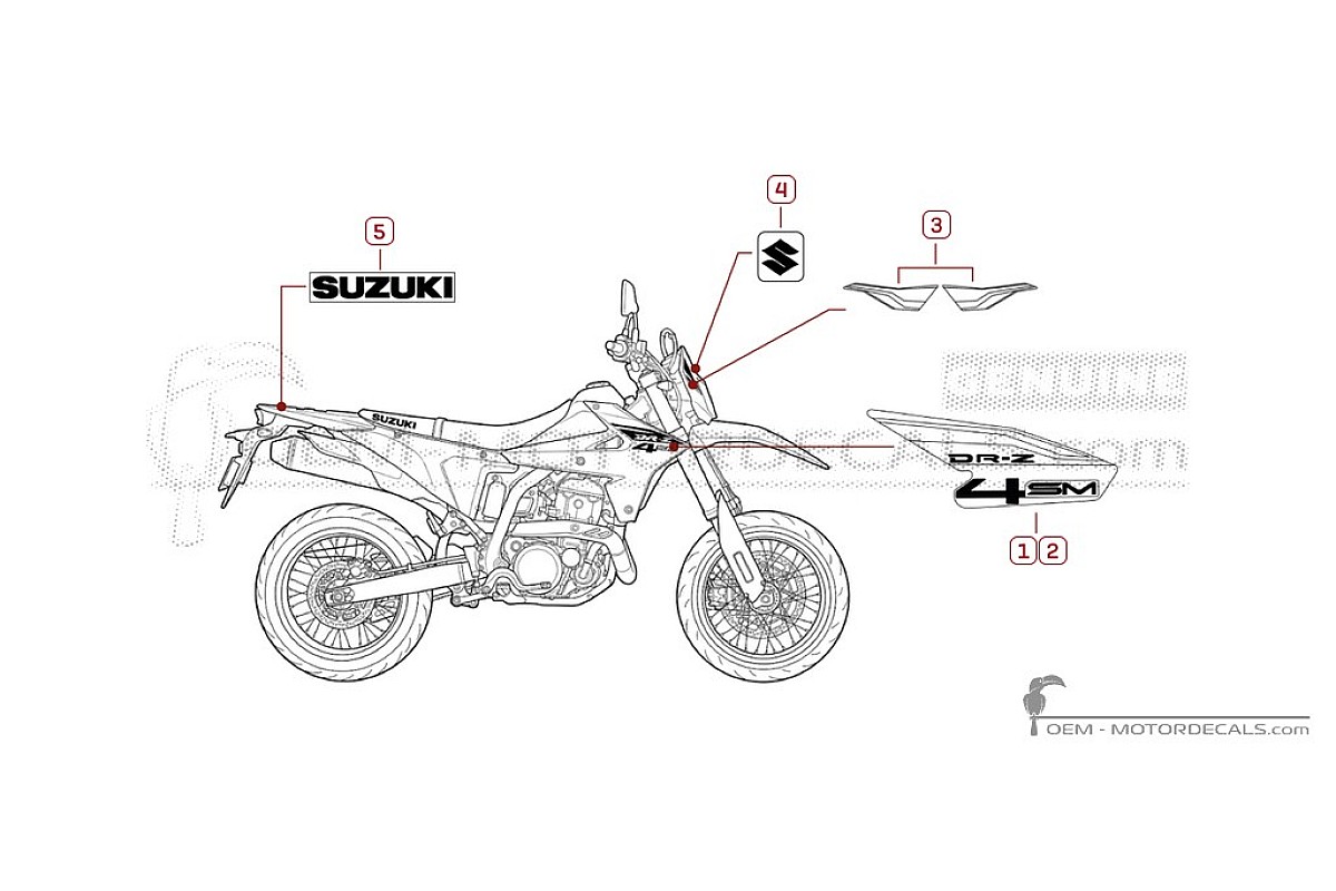 Aufkleber für Suzuki Suzuki DR-Z4SM 2026 • Suzuki OEM-Aufkleber