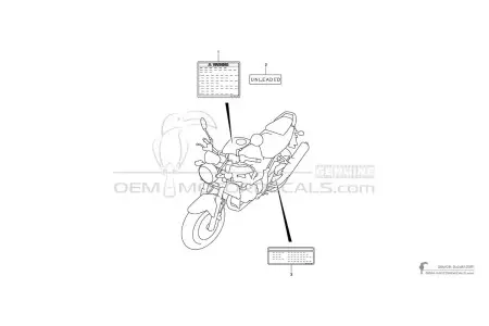 Suzuki SV1000 - Etiquetas de precaución
