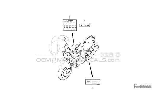Suzuki SV1000 - Vorsichtsetiketten