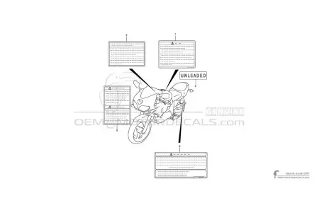 Suzuki SV650 - Caution labels