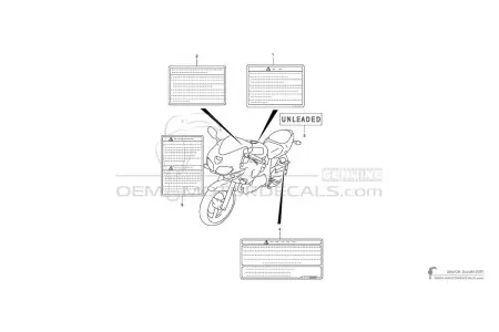 Suzuki SV650 - Vorsichtsetiketten