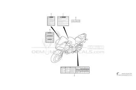 Suzuki SV650 - Etiquetas de precaución