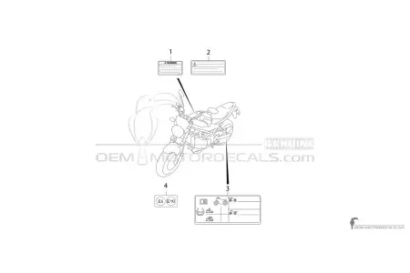 Suzuki SV650 - Etiquetas de precaución