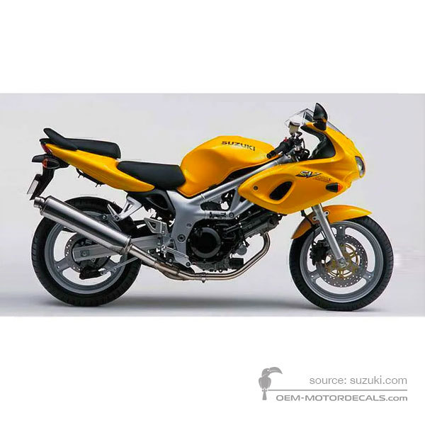 Stickers voor Suzuki SV650S 2002 - Geel • Suzuki OEM Stickers