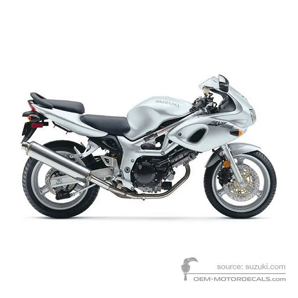 Stickers voor Suzuki SV650S 2002 - Zilver • Suzuki OEM Stickers