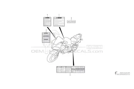 Suzuki SV650S - Caution labels