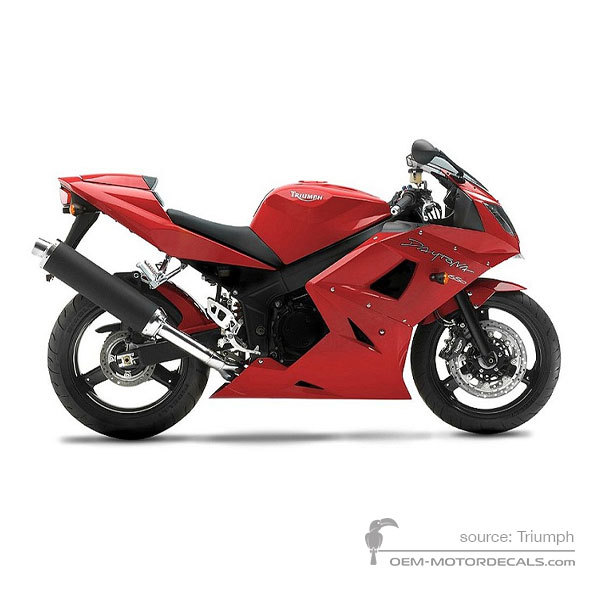 Stickers voor Triumph DAYTONA 650 2005 - Rood • Triumph OEM Stickers